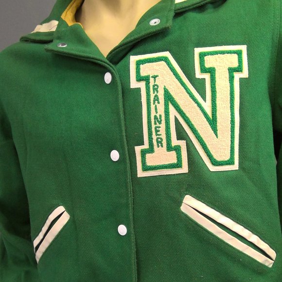 Vintage Kaye Bros. Green Custom Letterman Jacket Wool - Picture 2 of 11